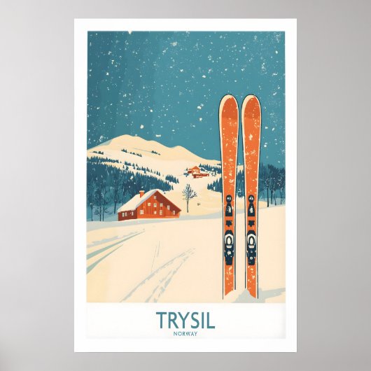 Trysil Ski Muur Kunst Poster Noorwegen 1 (Voorkant)