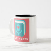 Trysts klassieke Logo Tweekleurige Koffiemok (Voorkant links)