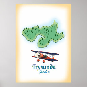 Trysunda Zweden kaart Poster