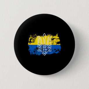 Tryzub Stand Verenigd Met Oekraïense Driehoek Oekr Ronde Button 5,7 Cm