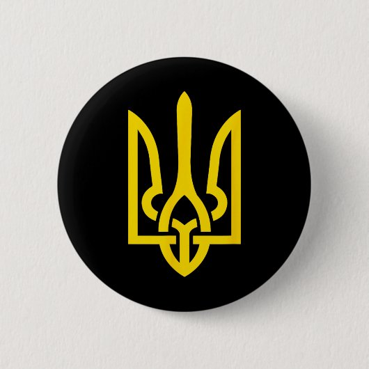 Tryzub Symbool van Oekraïne  Ronde Button 5,7 Cm (Voorkant)