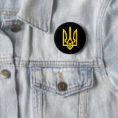 Tryzub Symbool van Oekraïne  Ronde Button 5,7 Cm (In situ)