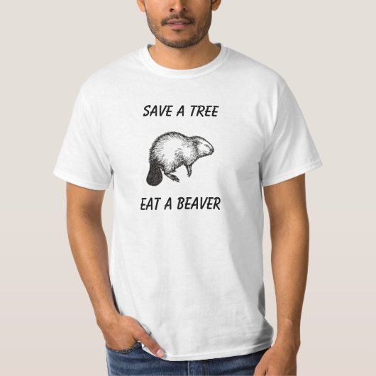 ts23, sparen een Boom, eet een Beaver T-shirt (Voorkant)