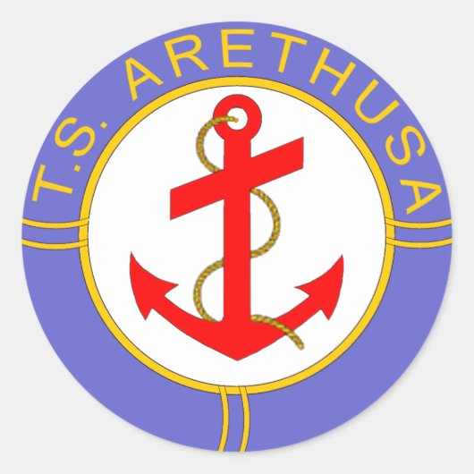TS Arethusa Badge Ronde Sticker (Voorkant)