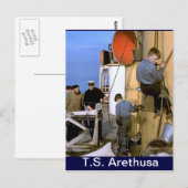 TS Arethusa, die de mast schildert Briefkaart (Voorkant / Achterkant)