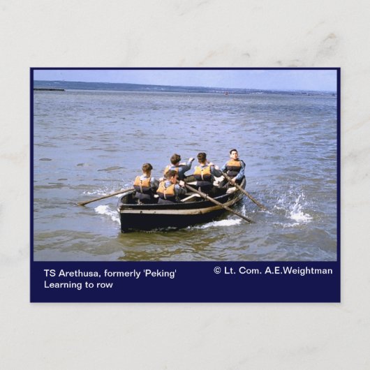 TS Arethusa, het leren aan rij Briefkaart (Voorkant)