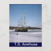 TS Arethusa, in het Medway-ijs Briefkaart (Voorkant)