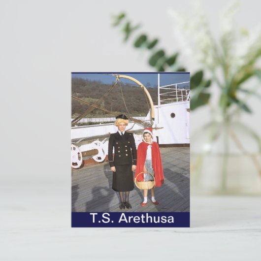 TS Arethusa, kerstfeest Briefkaart (Staand voorkant)