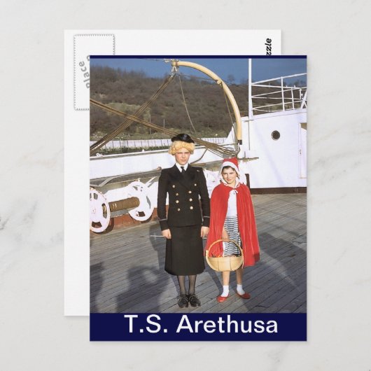 TS Arethusa, kerstfeest Briefkaart (Voorkant / Achterkant)