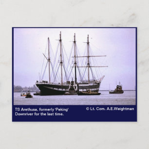 TS Arethusa, voor de laatste keer stroomafwaarts Briefkaart