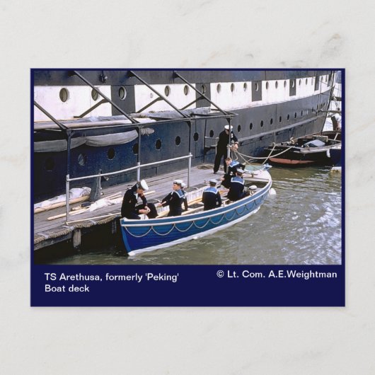 TS Arethusa, voorheen "Peking"-bootdek Briefkaart (Voorkant)