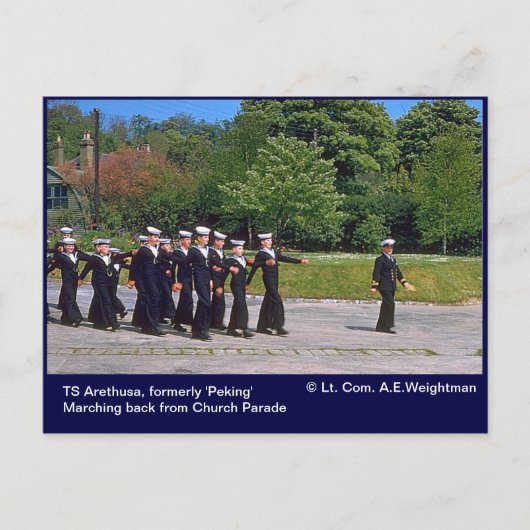 TS Arethusa, voorheen "Peking" Briefkaart (Voorkant)
