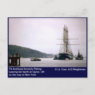 TS Arethusa voorheen Peking die haar ligplaats ver Briefkaart