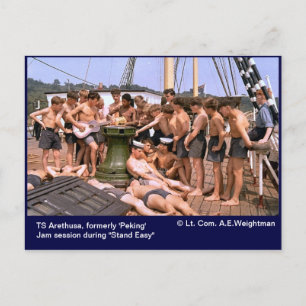 TS Arethusa, voorheen 'Peking', 'Stand Easy' Briefkaart
