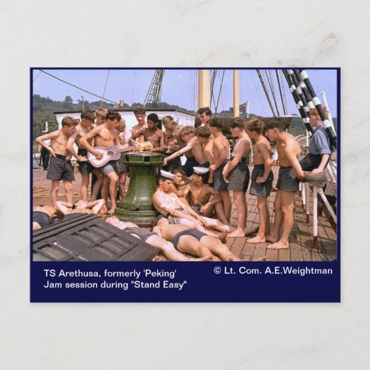 TS Arethusa, voorheen 'Peking', 'Stand Easy' Briefkaart (Voorkant)