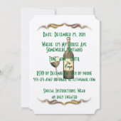 T's is de Seizoen Kerstwijn Party Get Lit Kaart (Achterkant)