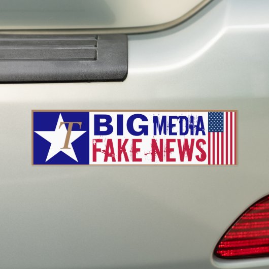 T's voor Trump Big Media Fake News Bumpersticker (Op auto)