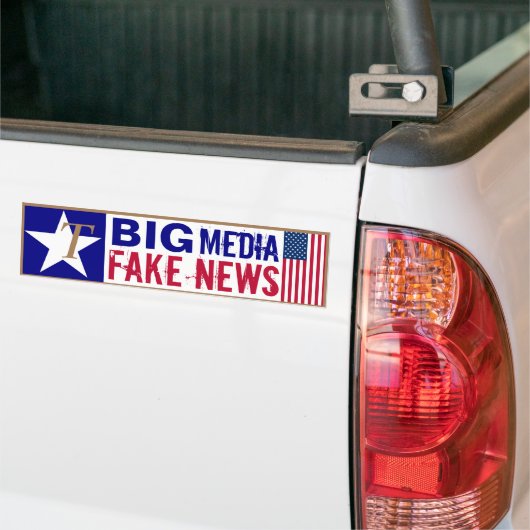 T's voor Trump Big Media Fake News Bumpersticker (Op Truck)