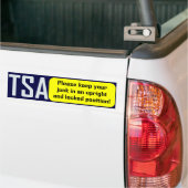 TSA: Hou je brok rechtop Bumpersticker (Op Truck)