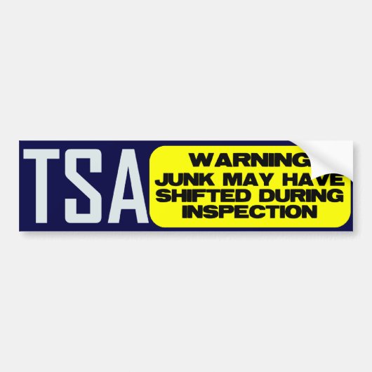 TSA: JUNK KAN VERSCHILLEN HEBBEN BUMPERSTICKER (Voorkant)