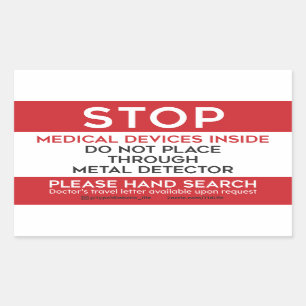 TSA Medische apparaten Rechthoekige Sticker