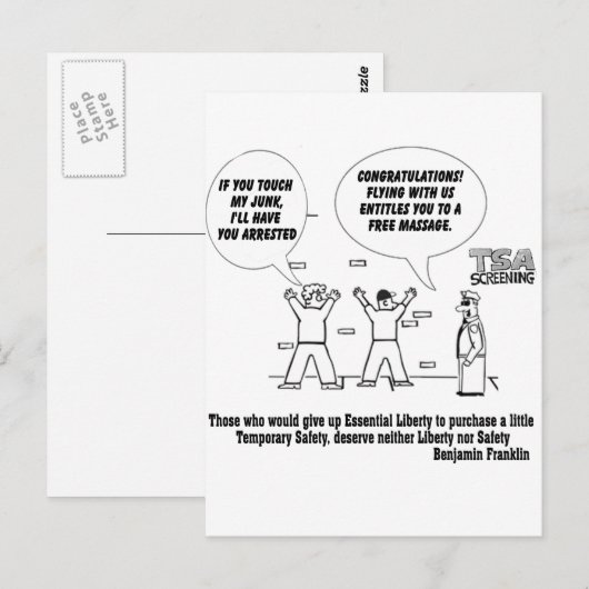 TSA-screening Briefkaart (Voorkant / Achterkant)