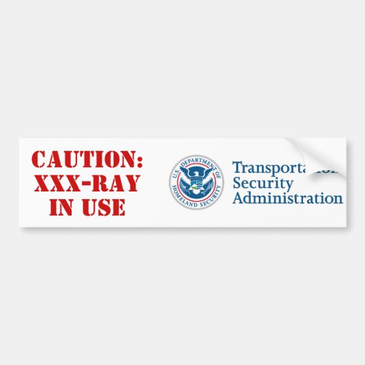 TSA: XXX-Ray Bumpersticker (Voorkant)