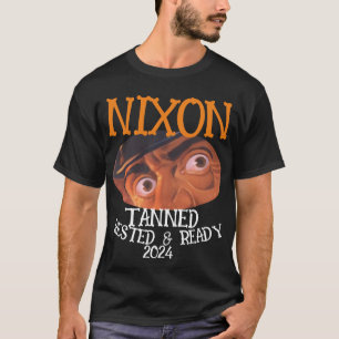Tsaar Gebronsd Uitgerust & Klaar NIXON 2036 Presid T-shirt