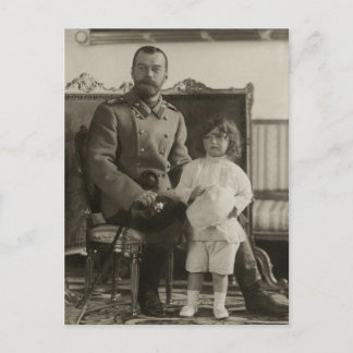 Tsaar Nicolaas, tsarevitsj Alexis van Russisch Bri Briefkaart