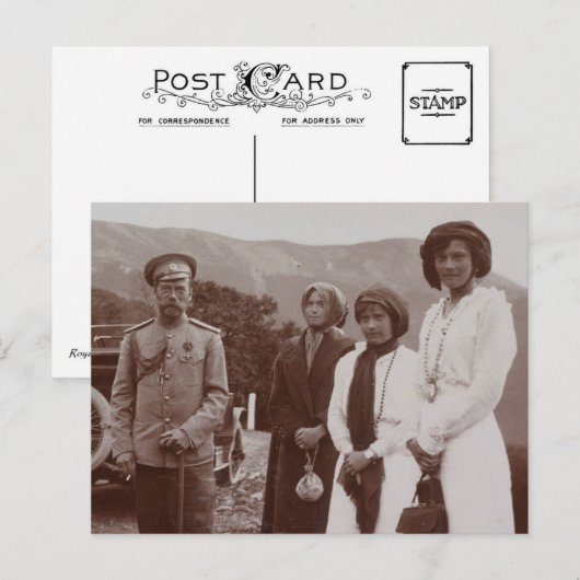 Tsaar Nicolaas van Rusland en dochters, OTMA Roman Briefkaart (Voorkant / Achterkant)