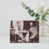 Tsaar Nicolaas van Rusland en tsarevitsj Alexis Ro Briefkaart (Staand voorkant)