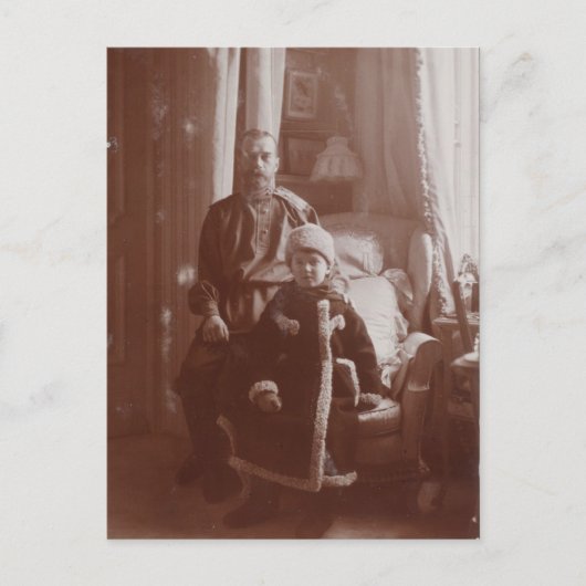 Tsaar Nicolaas van Rusland en tsarevitsj Alexis Ro Briefkaart (Voorkant)