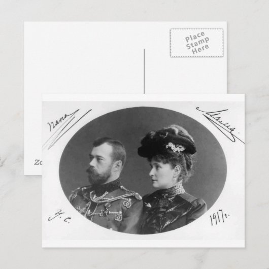 Tsaar Nicolas en Alexandra van Rusland Romanov #12 Briefkaart (Voorkant / Achterkant)