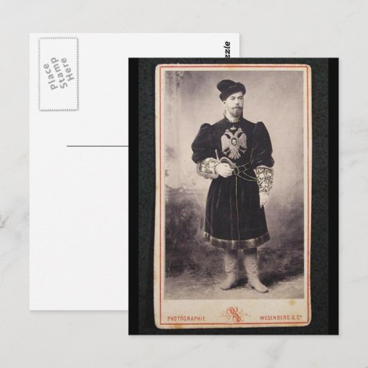 TSAAR NICOLAS II van Rusland - Romanov #092 Briefkaart (Voorkant / Achterkant)