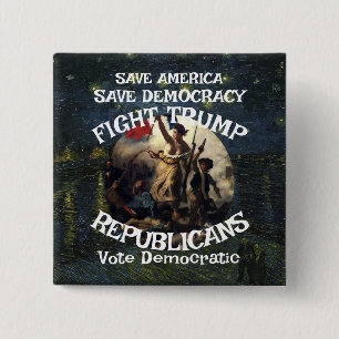 Tsaar Rue Leugenaar Trump POTUS Patriottische MAGA Vierkante Button 5,1 Cm