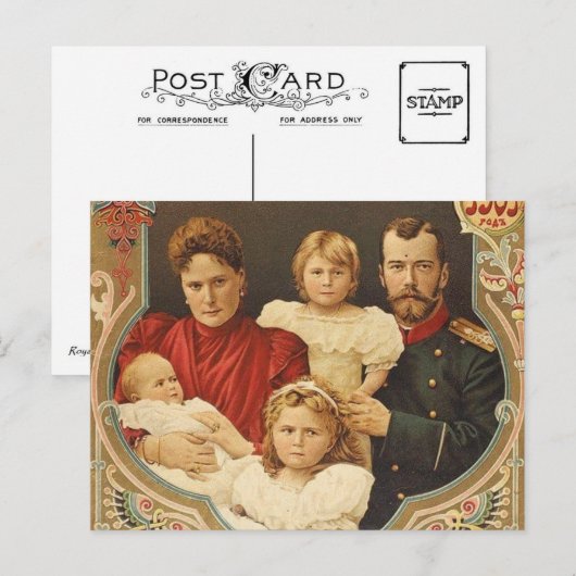 Tsar en Tsarina van Rusland met drie dochters Briefkaart (Voorkant / Achterkant)