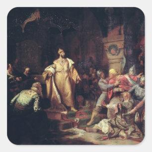 Tsar Ivan III Tearing the Deed of Tatar Khan Vierkante Sticker