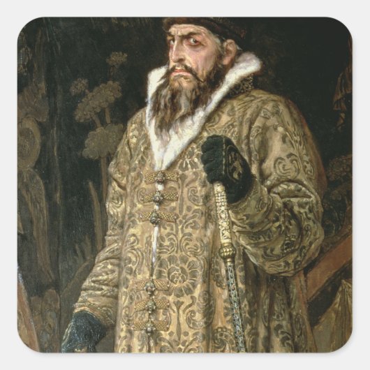Tsar Ivan IV Vasilyevich "the Terrible" 1897 Vierkante Sticker (Voorkant)
