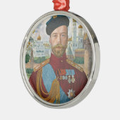 Tsar Nicholas II Metalen Ornament (Links)