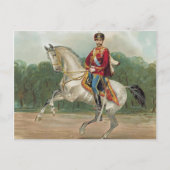 Tsar Nicolas II Romanov van Rusland op paard Po Briefkaart (Voorkant)