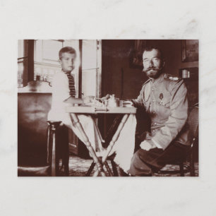 Tsar Nicolas van Rusland en Tsarevitch Alexis Roma Briefkaart
