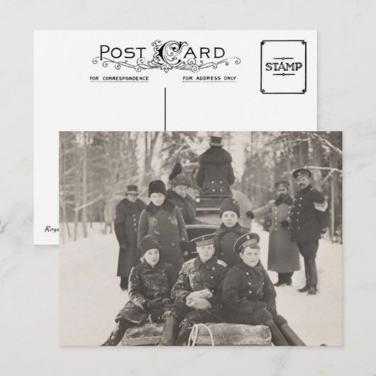 Tsarevitch Alexis Romanov, zoon tsar van Rusland Briefkaart (Voorkant / Achterkant)