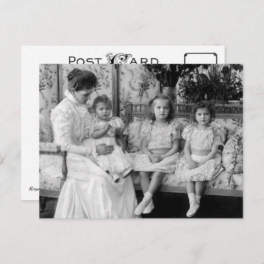 Tsarina of Russia with Olga, Tatiana and Maria Briefkaart (Voorkant / Achterkant)