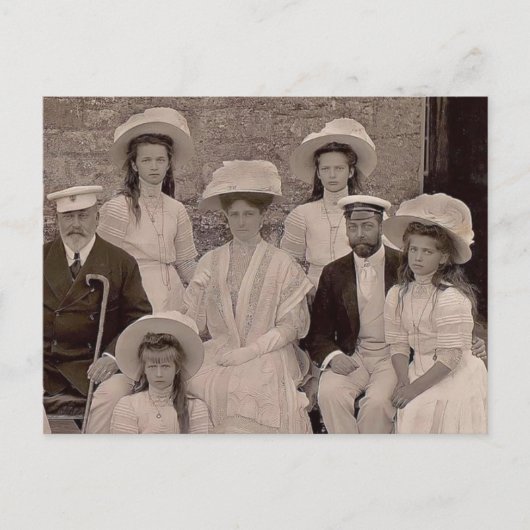 Tsarina van Rusland met OTMA en royals Engeland Briefkaart (Voorkant)