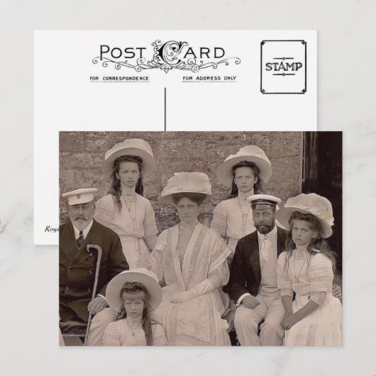 Tsarina van Rusland met OTMA en royals Engeland Po Briefkaart (Voorkant / Achterkant)