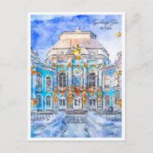 Tsarkoye Selo Rusland vintage reizen waterverf Briefkaart (Voorkant)