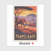 Tsavo East National Park Kenya Illustration Travel Sticker (Vel)