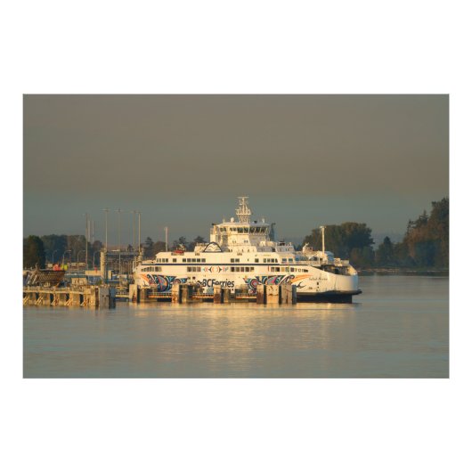 Tsawwassen Ferry at Dusk Foto Afdruk (Voorkant)