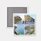 TSC019 GIGLIO EILAND, Mozaïek, Toscane, Koelkast Magneet (Voorkant / Achterkant)