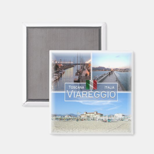 TSC020 VIAREGGIO, Mozaïek, Toscane, Koelkast Magneet (Voorkant / Achterkant)